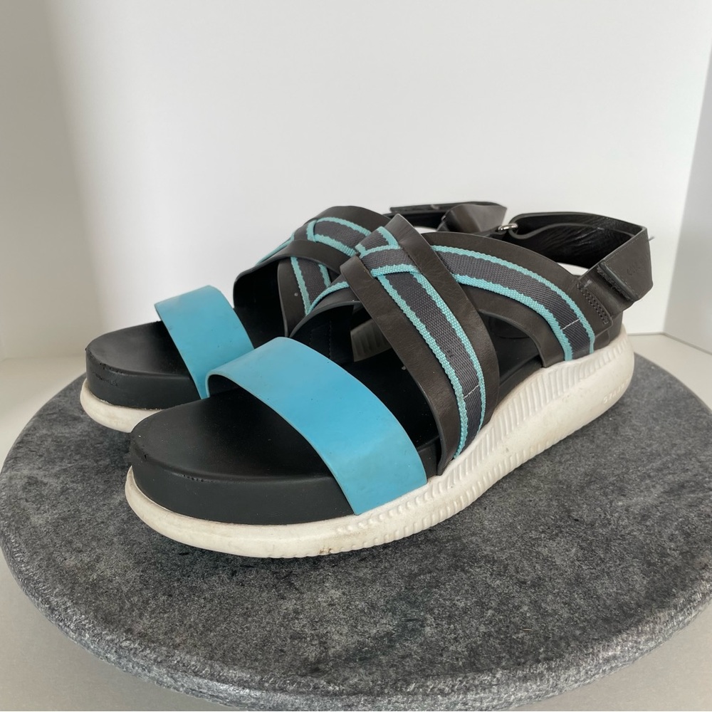 Cole Haan Gray and White Sandals with Sleek Design